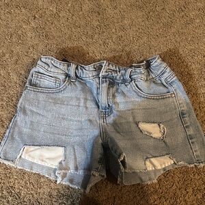 Little girls light blue denim shorts
